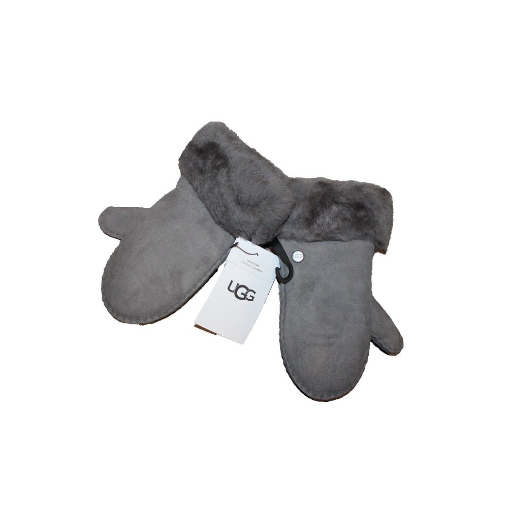 UGG SUEDE FUR LINED MITTENS NEW GRAY SZ 2/4 UNISEX‎ GIRLS BOYS $95
